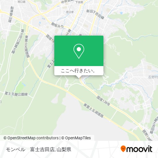 モンベル　富士吉田店地図