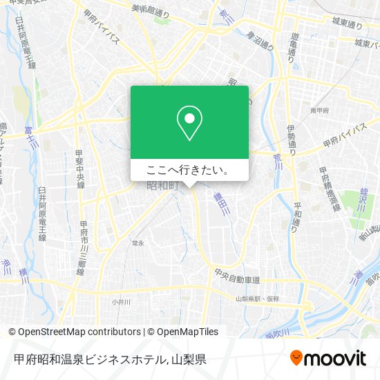 甲府昭和温泉ビジネスホテル地図