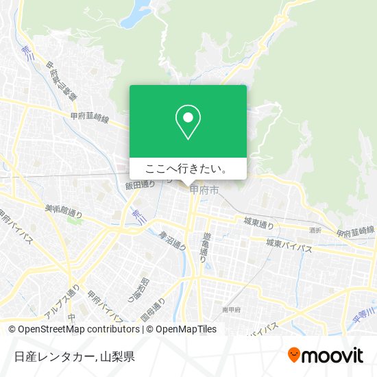 バスで甲府市の日産レンタカーへの行き方