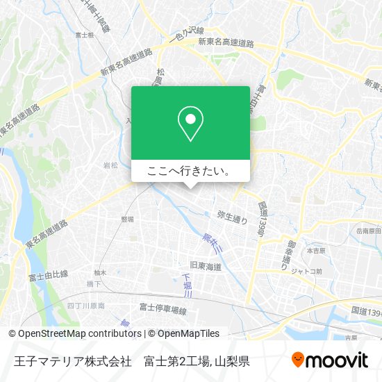 王子マテリア株式会社　富士第2工場地図