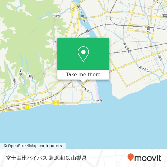 富士由比バイパス 蒲原東IC地図