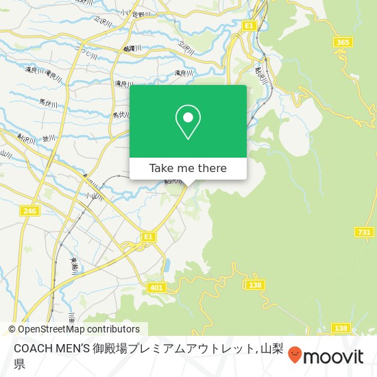 COACH MEN’S 御殿場プレミアムアウトレット地図