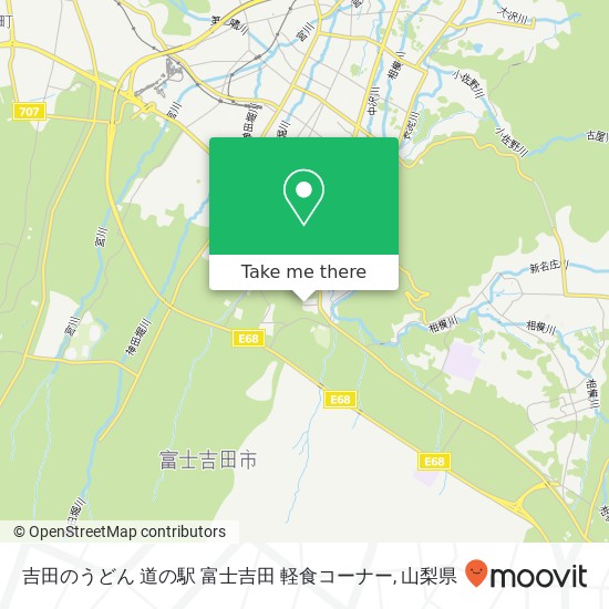 吉田のうどん 道の駅 富士吉田 軽食コーナー地図