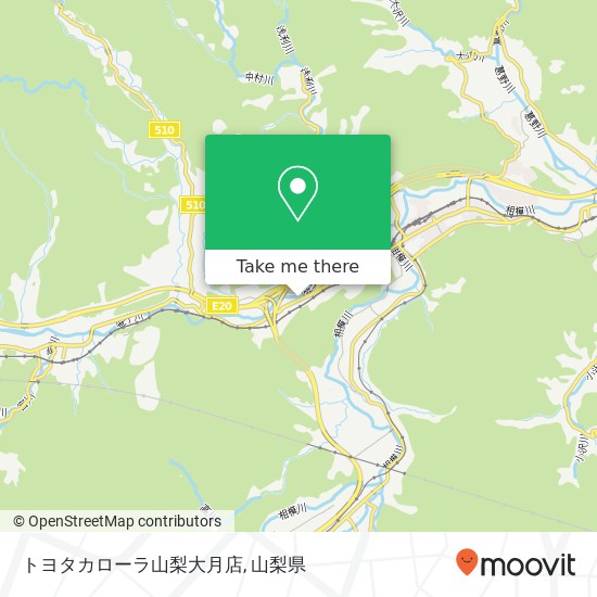 トヨタカローラ山梨大月店地図