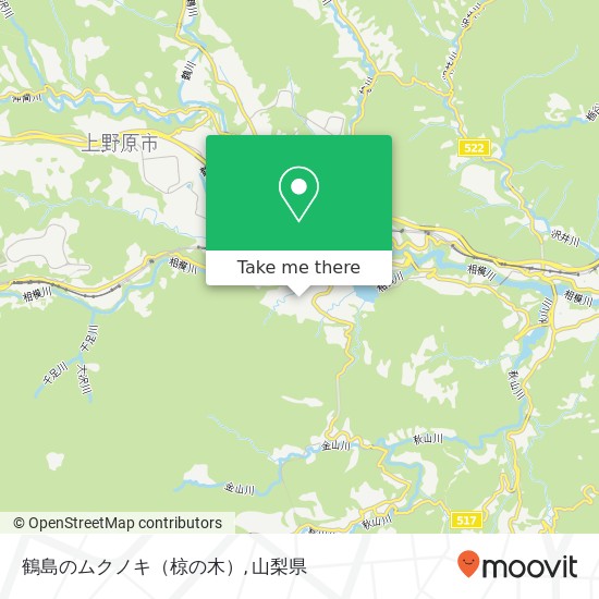 鶴島のムクノキ（椋の木）地図