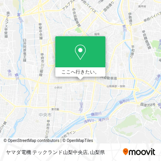 ヤマダ電機 テックランド山梨中央店地図