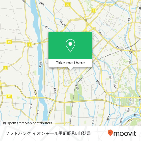 ソフトバンク イオンモール甲府昭和地図