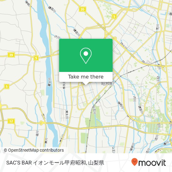 SAC'S BAR イオンモール甲府昭和地図