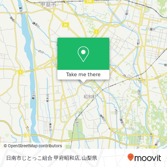 日南市じとっこ組合 甲府昭和店地図