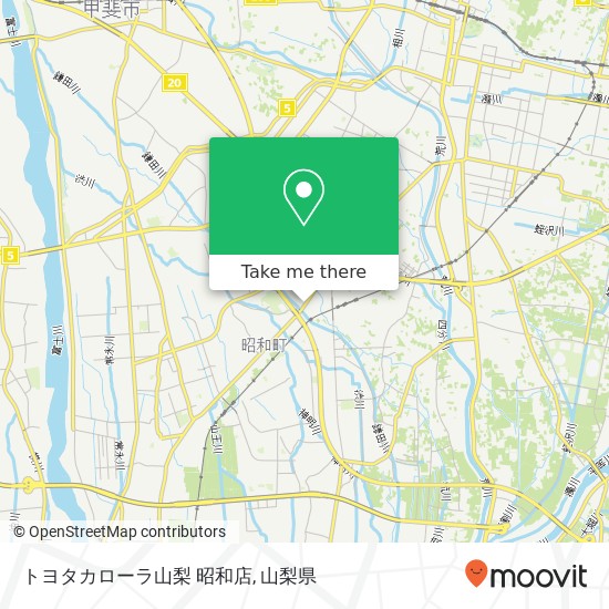 トヨタカローラ山梨 昭和店地図