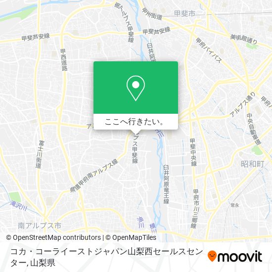 コカ・コーライーストジャパン山梨西セールスセンター地図