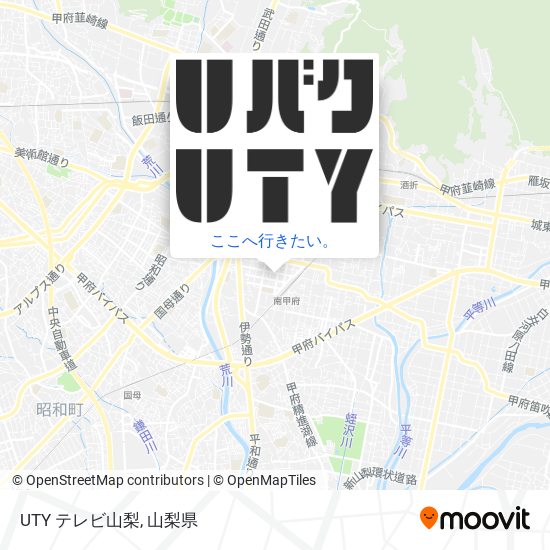 UTY テレビ山梨地図