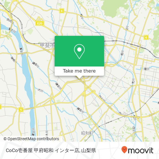 CoCo壱番屋 甲府昭和 インター店地図