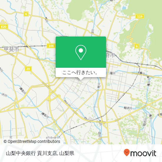 山梨中央銀行 貢川支店地図