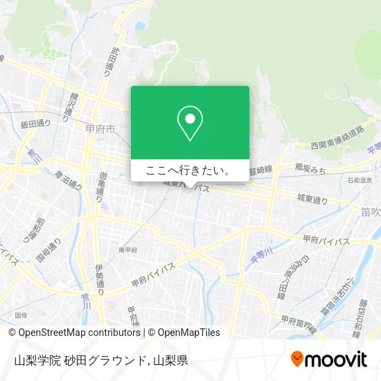 山梨学院 砂田グラウンド地図