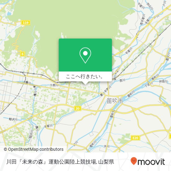 川田『未来の森』運動公園陸上競技場地図