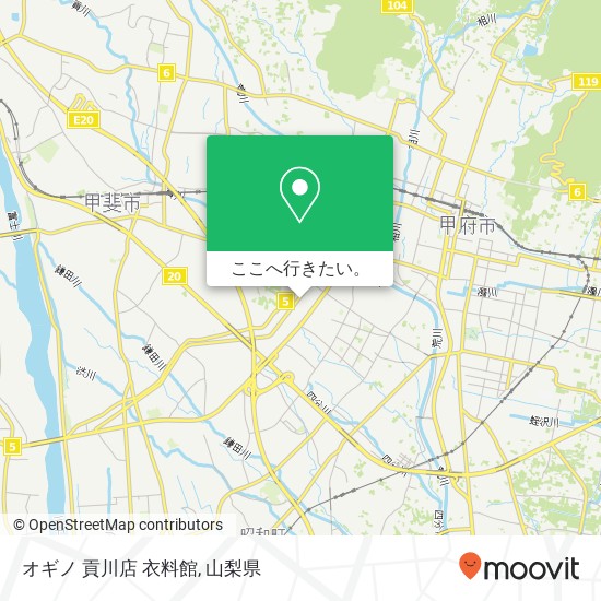 オギノ 貢川店 衣料館地図