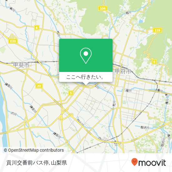 貢川交番前バス停地図