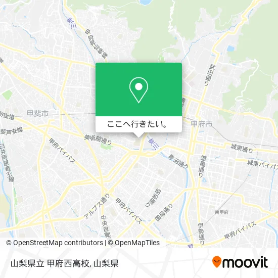 山梨県立 甲府西高校地図