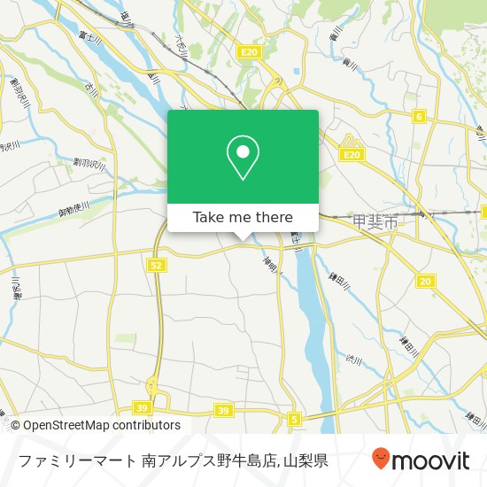 ファミリーマート 南アルプス野牛島店地図