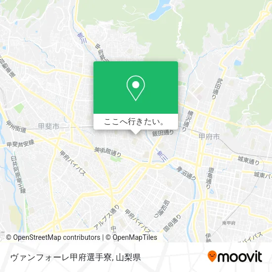 ヴァンフォーレ甲府選手寮地図