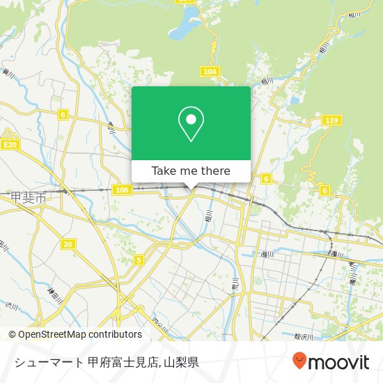 シューマート 甲府富士見店地図