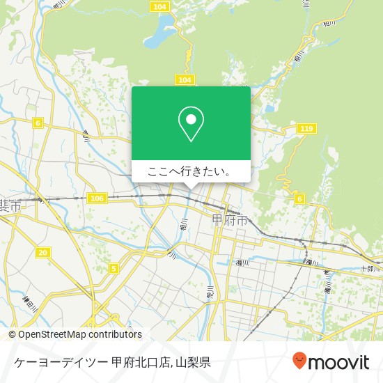 ケーヨーデイツー 甲府北口店地図