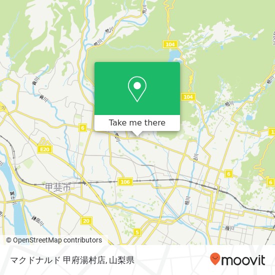 マクドナルド 甲府湯村店地図
