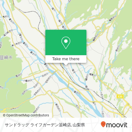 サンドラッグ ライフガーデン韮崎店地図