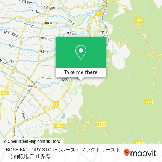 BOSE FACTORY STORE (ボーズ・ファクトリーストア) 御殿場店地図