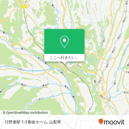 日野春駅 1-2番線ホーム地図