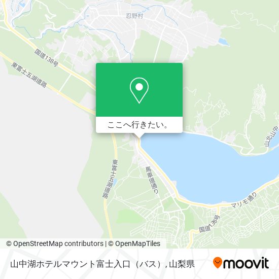 山中湖ホテルマウント富士入口（バス）地図
