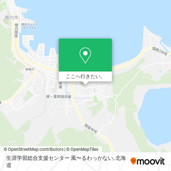 生涯学習総合支援センター 風〜るわっかない地図