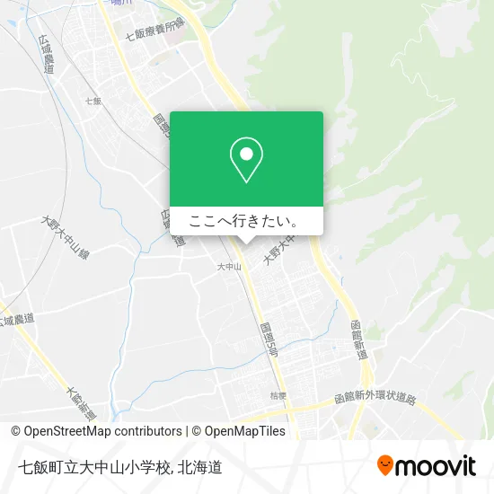 七飯町立大中山小学校地図