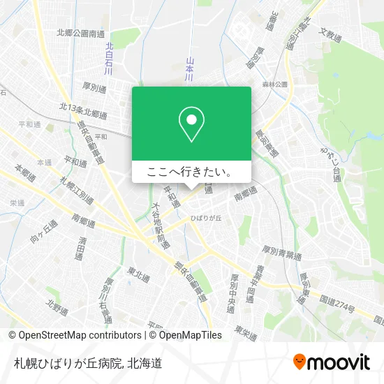 札幌ひばりが丘病院地図