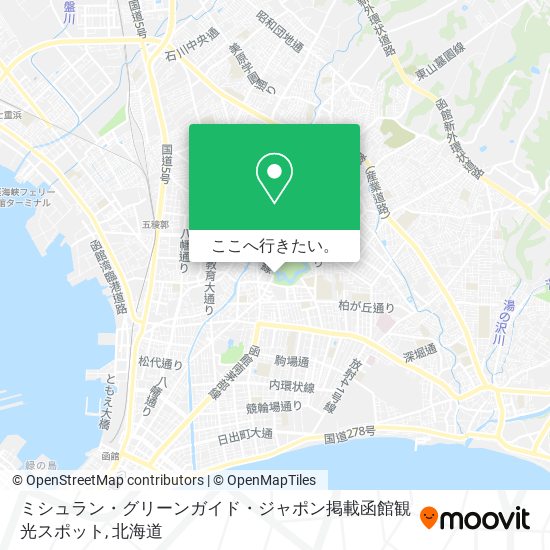 ミシュラン・グリーンガイド・ジャポン掲載函館観光スポット地図