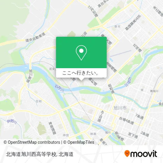 北海道旭川西高等学校地図