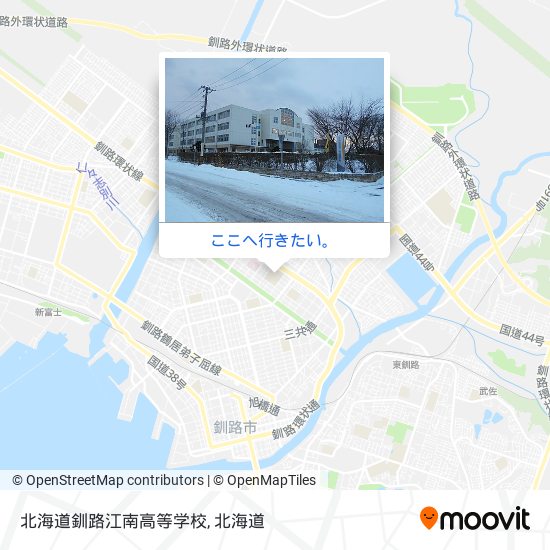 北海道釧路江南高等学校地図