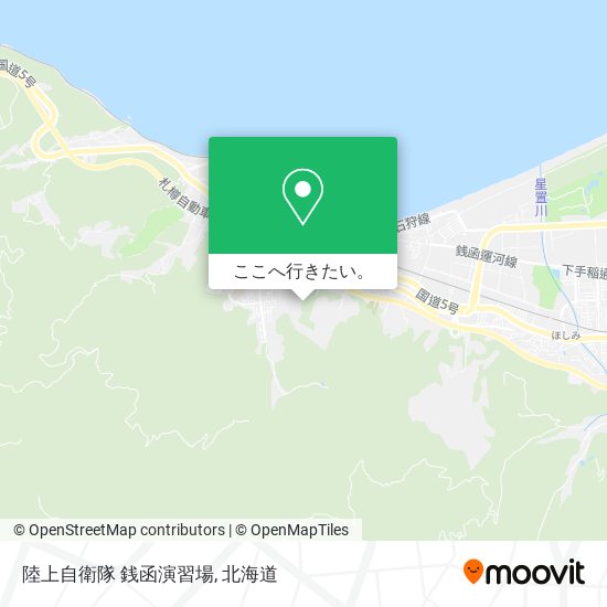 陸上自衛隊 銭函演習場地図