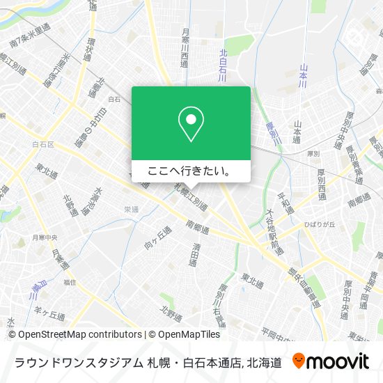 ラウンドワンスタジアム 札幌・白石本通店地図