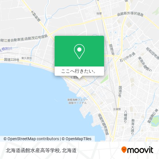 北海道函館水産高等学校地図