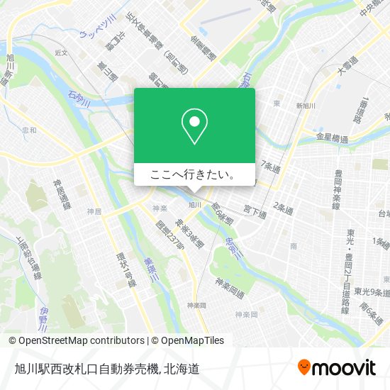 旭川駅西改札口自動券売機地図