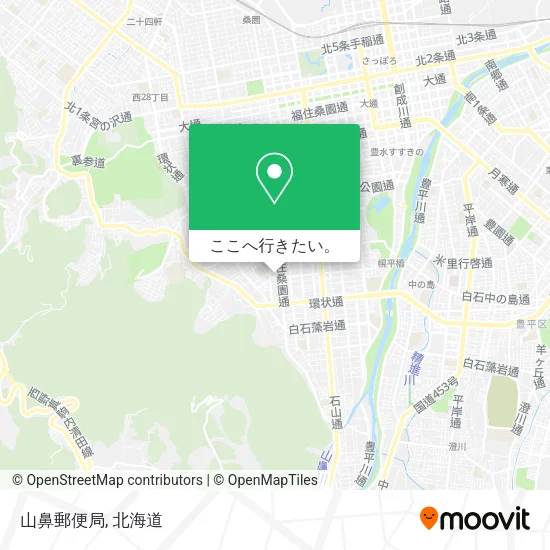 山鼻郵便局地図