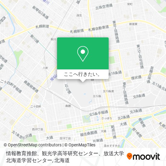 情報教育推館、観光学高等研究センター、放送大学北海道学習センター地図