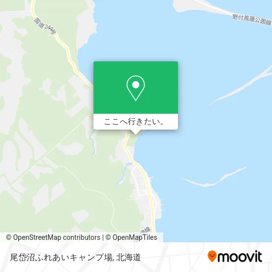 尾岱沼ふれあいキャンプ場地図