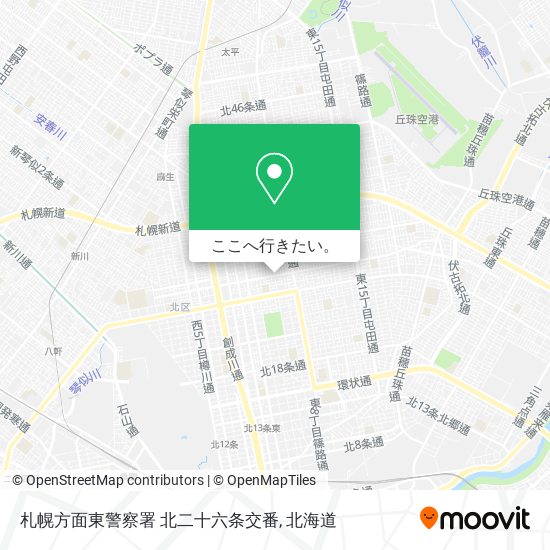 札幌方面東警察署 北二十六条交番地図