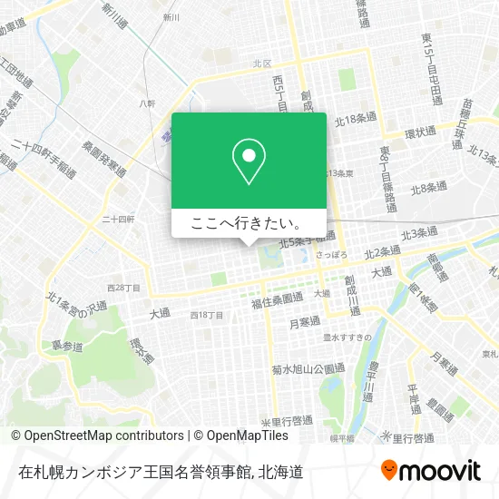 在札幌カンボジア王国名誉領事館地図