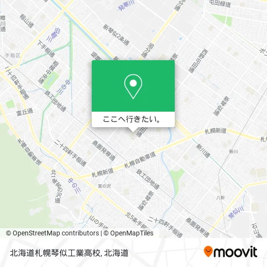 北海道札幌琴似工業高校地図