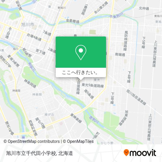 旭川市立千代田小学校地図