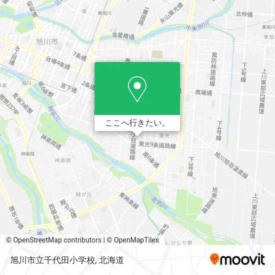 旭川市立千代田小学校地図